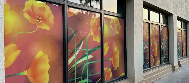 Downtown Window Beautification Program Artwork Poppies