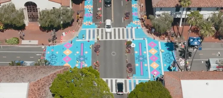 Asphalt art at the Carrillo and State street intersection.
