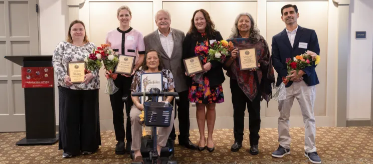 Beate Bjoerklund (Supervising Librarian, Santa Barbara Public Library), Lauren Cashin (Global Marketplace Excellence, Deckers), Mayor Randy Rowse, Anita Kwok (Director of Talent & Culture, Rosewood Miramar Beach), Laurie Vasquez (Assistive Technologies Specialist, Santa Barbara City College), Christian Limon (DSPS Program Specialist, Santa Barbara City College)