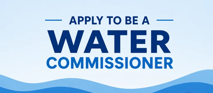 apply to be a water commissioner graphic text