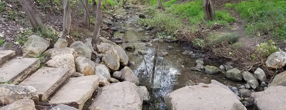 Rock crossing of Old Mission Creek at Bohnett Park