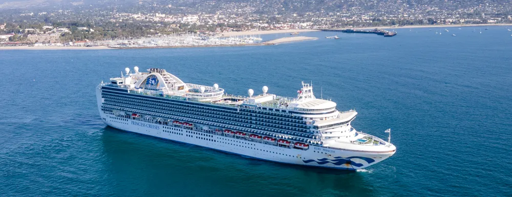 Cruise ship anchored off Santa Barbara