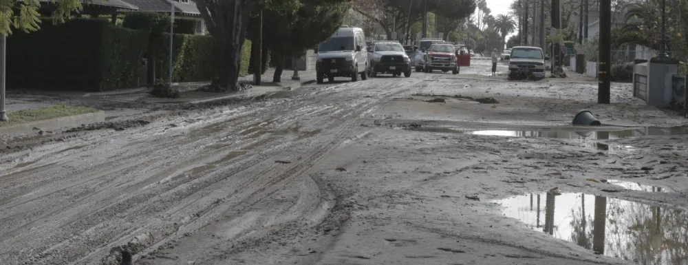 Mud buildup near homes