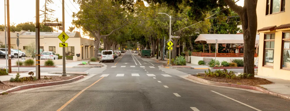 Image of the intersection of De La Vina and Canon Perdido Streets