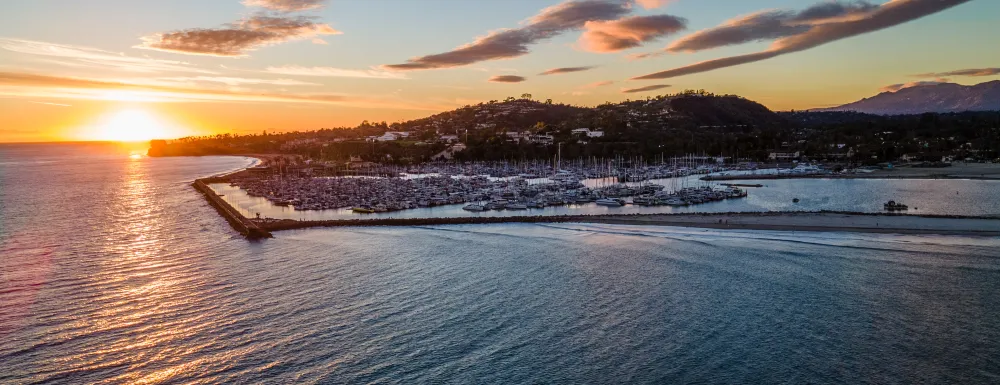 Harbor at sunset