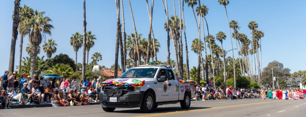 A City Fleet vehicle along the Children's Fiesta Parade Route.