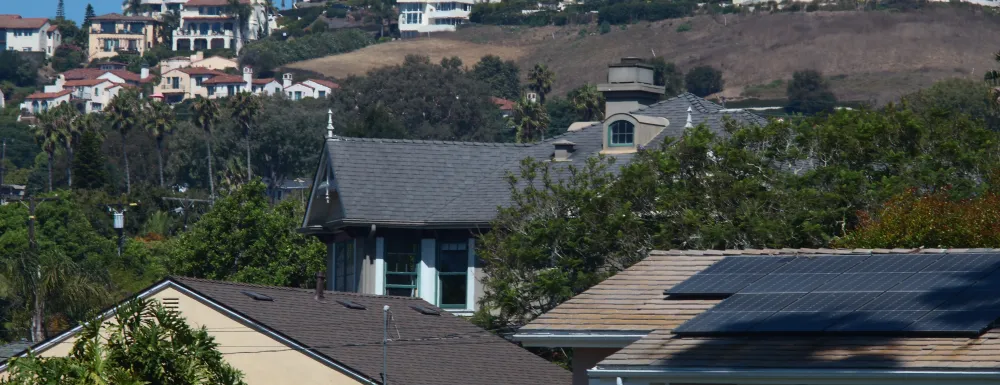 Houses on a hillside