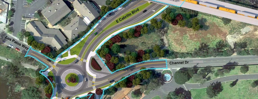 Cabrillo Roundabout and UPRR Bridge.jpg Cabrillo Roundabout and UPRR Bridge.jpg