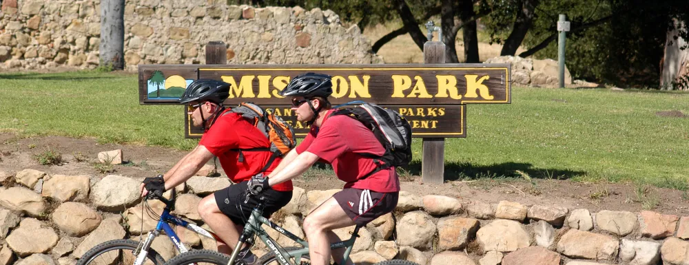 Bicycle riders by Mission Park