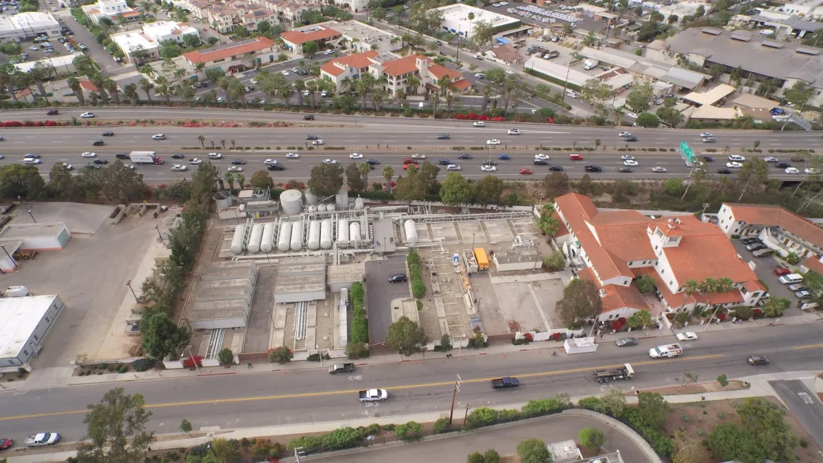 Aerial view of the former desalination plant