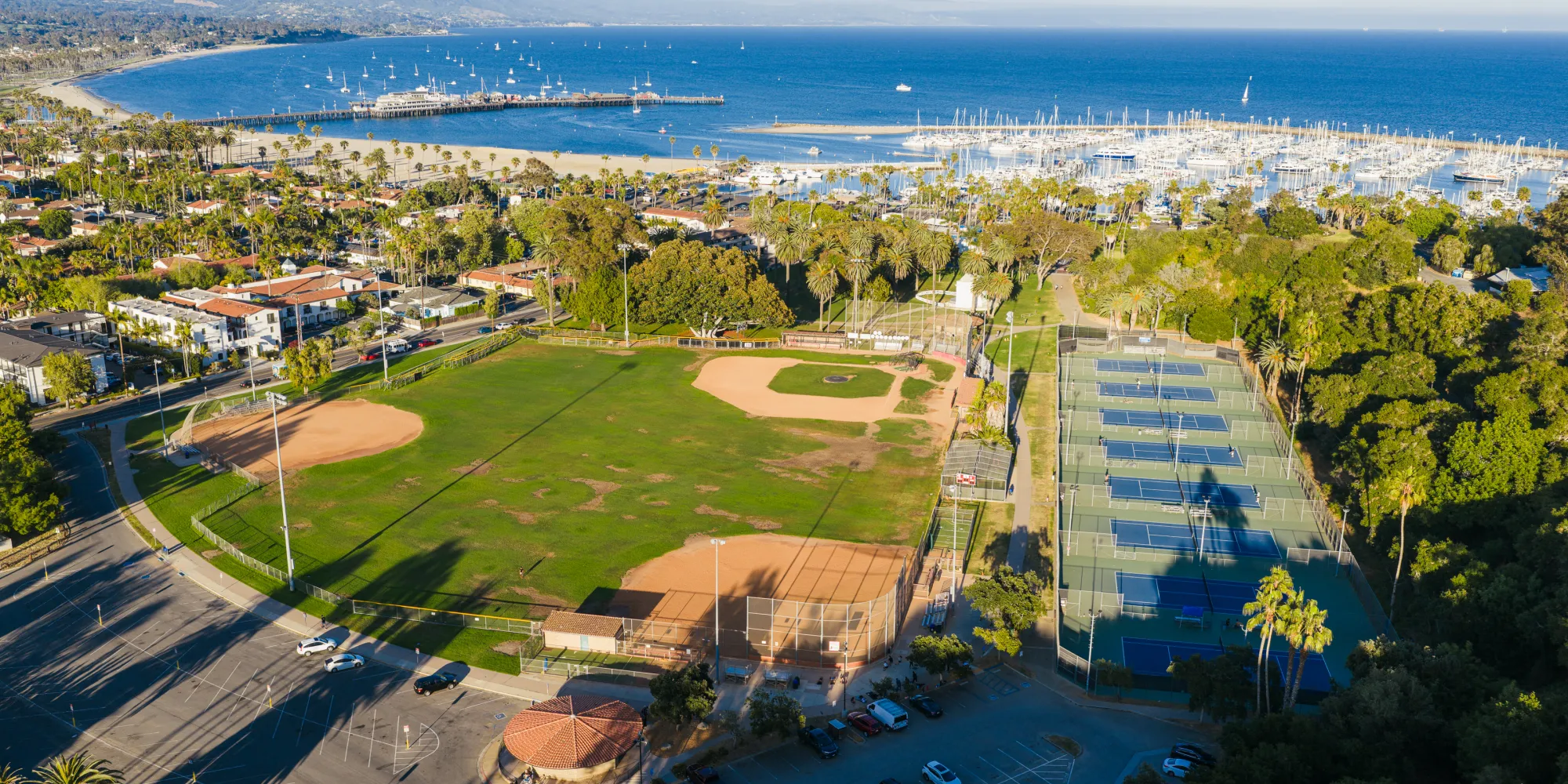 Pershing Park Tennis Courts aerial view