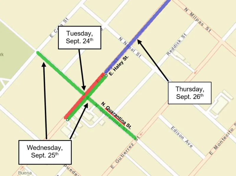 Paving Area Map - Haley St. & Quarantina St. 