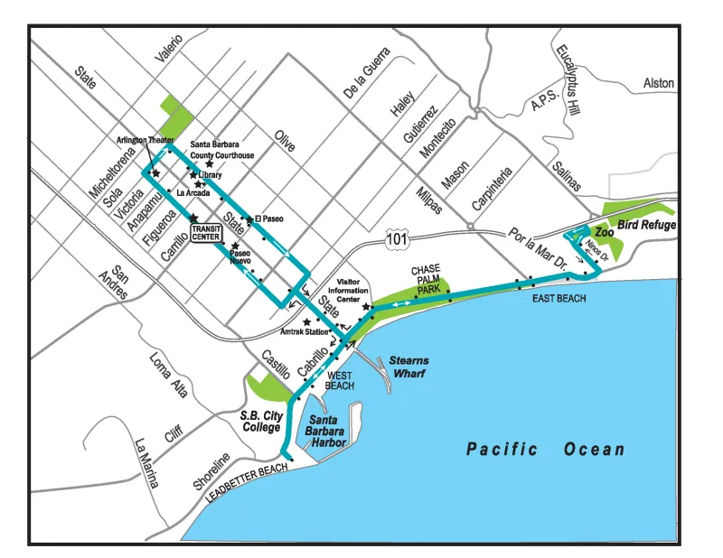 Downtown Waterfront Shuttle Route Map