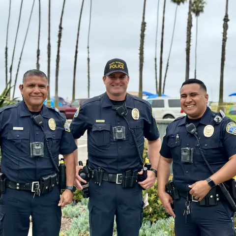 SBPD Officers Standing on Cabrillo Blvd.