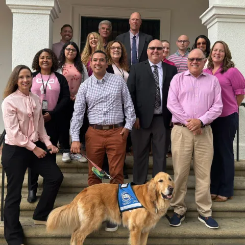 City Hall Employees dressed in pink for Breast Cancer Awareness Month 2024