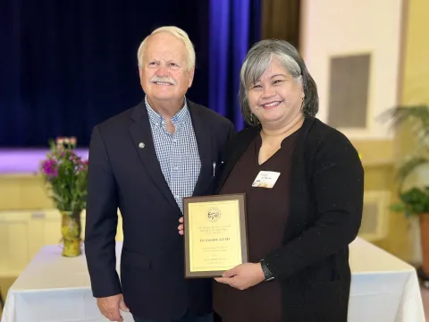 Tri-County GLAD Regional Director Ginny Nyholm and Mayor Rowse