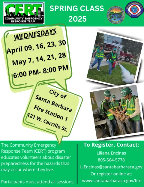 Flyer for Community Emergency Response Team training. 