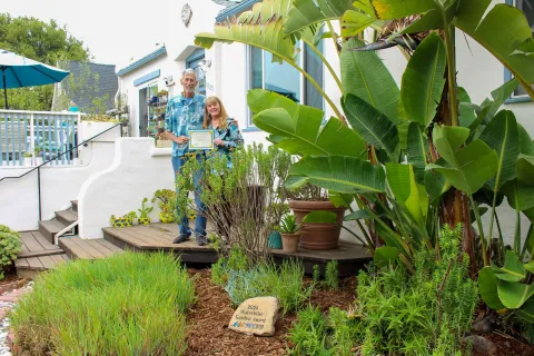Photo of the 2024 Garden Contest Winner in their garden