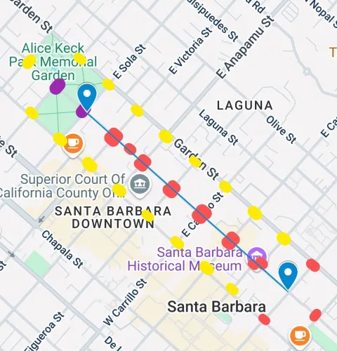 Ortega Street and Santa Barbara Street, including the surrounding staging area, will be closed to vehicles from 8 a.m. to 3 p.m. Santa Barbara Street, between Ortega and Sola Streets, will close at 10 a.m. Garden Street and Anacapa Street, between De la Guerra and Sola Streets, will close at 11 a.m. Santa Barbara Street(nine blocks), from Sola to Micheltorena Street, will be inaccessible to vehicles during this time. East-west cross traffic in this area will be diverted to either Anacapa Street or Garden St
