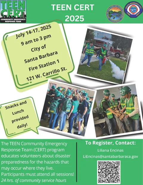 Flyer for Community Emergency Response Team training for Teens. Click on it to sign up