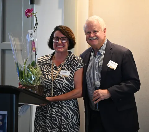 Erika Ronchietto and Mayor Randy Rowse.