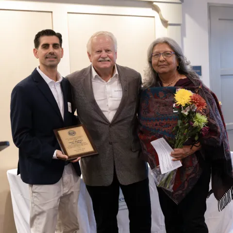 Christian Limon with Mayor Rowse and  Laurie Vasquez 