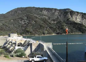 Overhead shot of Gibraltar Dam