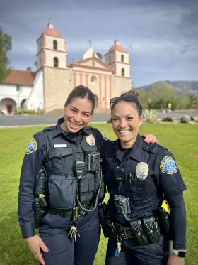 SBPD Officers in Front of the Mission
