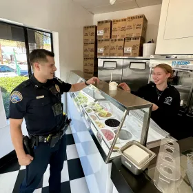 Officer Getting Ice Cream