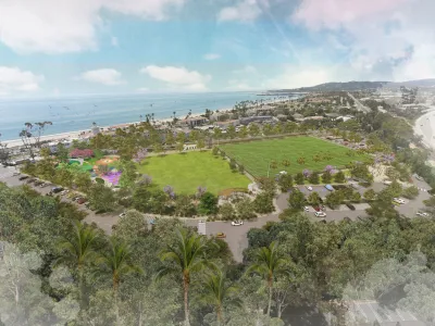 Artistic rendering of the Dwight Murphy Field Renovation project, including new sport fields and Gwendolyn's Playground