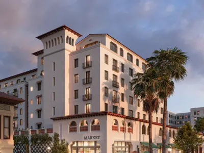 Paseo Nuevo Redevelopment Rendering as it is Viewed from State and Ortega